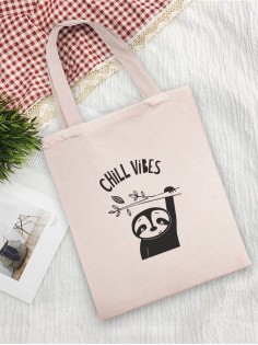 Сумка шоппер с принтом | Тканевая эко сумка с ручкой