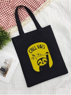 Сумка шоппер с принтом | Тканевая эко сумка с ручкой