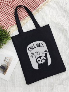 Сумка шоппер с принтом | Тканевая эко сумка с ручкой