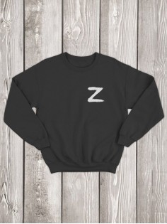 Свитшот Z мужской/черный/армия России/с принтом z/со знаком z/ с надписью/своих не бросаем/военный