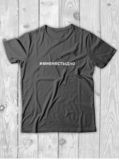 Футболка Мне не стыдно мужская/черная/армия России/с принтом z/со знаком z/ с надписью/военная