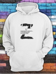 Худи Z Устанавливаем русский язык мужское/армия России/с принтом z/со знаком z/ с надписью/военный