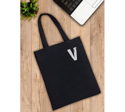 Сумка шоппер со знаком Z/черная/сумка хозяйственная/shopper/тканевая сумка/экосумка/с принтом z