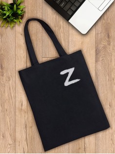 Сумка шоппер со знаком Z/черная/сумка хозяйственная/shopper/тканевая сумка/экосумка/с принтом z