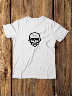 Футболка мужская с черепом базовая оверсайз с рисунком с надписью с принтом черепа