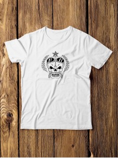 Футболка мужская с черепом базовая оверсайз с рисунком с надписью с принтом черепа