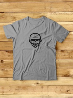 Футболка мужская с черепом базовая оверсайз с рисунком с надписью с принтом черепа