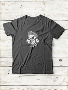 Футболка мужская с черепом базовая оверсайз с рисунком с надписью с принтом черепа