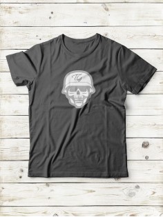 Футболка мужская с черепом базовая оверсайз с рисунком с надписью с принтом черепа