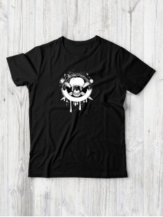 Футболка мужская с черепом базовая оверсайз с рисунком с надписью с принтом черепа