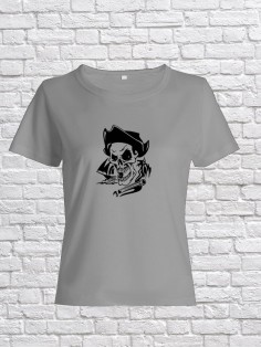 Футболка женская с черепом базовая оверсайз с рисунком с надписью с принтом черепа