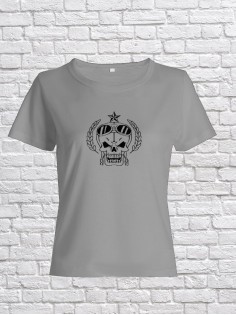 Футболка женская с черепом базовая оверсайз с рисунком с надписью с принтом черепа