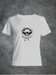 Футболка женская с черепом базовая оверсайз с рисунком с надписью с принтом черепа