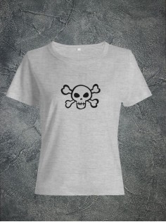 Футболка женская с черепом базовая оверсайз с рисунком с надписью с принтом черепа