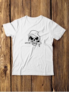 Футболка мужская с черепом базовая оверсайз с рисунком с надписью с принтом черепа