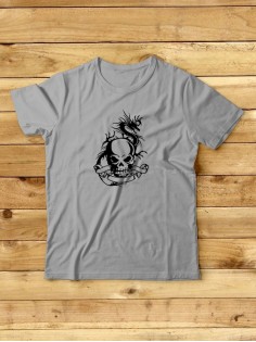 Футболка мужская с черепом базовая оверсайз с рисунком с надписью с принтом черепа