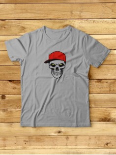 Футболка мужская с черепом базовая оверсайз с рисунком с надписью с принтом черепа
