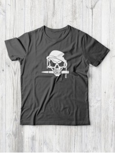 Футболка мужская с черепом базовая оверсайз с рисунком с надписью с принтом черепа