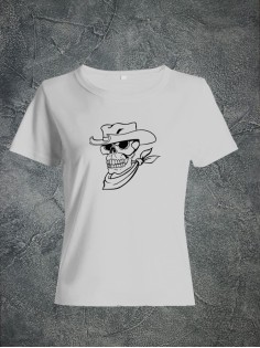 Футболка женская с черепом базовая оверсайз с рисунком с надписью с принтом черепа