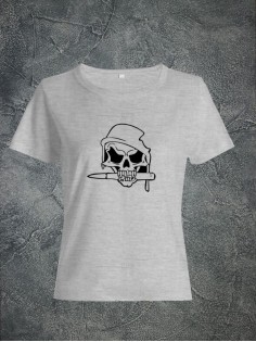 Футболка женская с черепом базовая оверсайз с рисунком с надписью с принтом черепа
