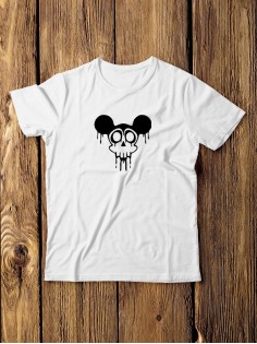 Футболка мужская с черепом базовая оверсайз с рисунком с надписью с принтом черепа