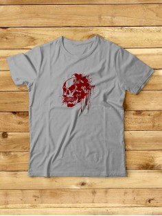 Футболка мужская с черепом базовая оверсайз с рисунком с надписью с принтом черепа