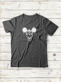Футболка мужская с черепом базовая оверсайз с рисунком с надписью с принтом черепа