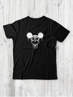 Футболка мужская с черепом базовая оверсайз с рисунком с надписью с принтом черепа