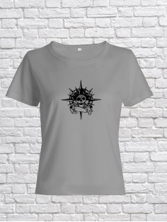 Футболка женская с черепом базовая оверсайз с рисунком с надписью с принтом черепа