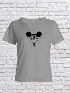 Футболка женская с черепом базовая оверсайз с рисунком с надписью с принтом черепа