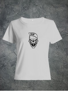 Футболка женская с черепом базовая оверсайз с рисунком с надписью с принтом черепа
