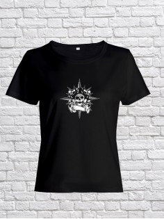 Футболка женская с черепом базовая оверсайз с рисунком с надписью с принтом черепа