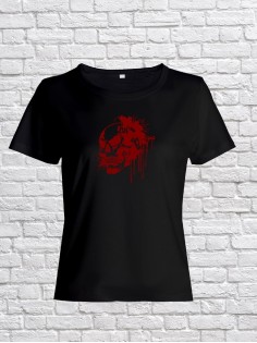 Футболка женская с черепом базовая оверсайз с рисунком с надписью с принтом черепа