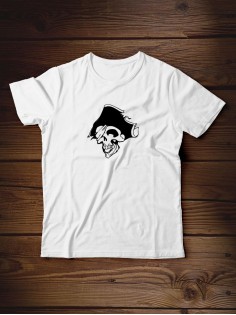 Футболка мужская с черепом базовая оверсайз с рисунком с надписью с принтом черепа