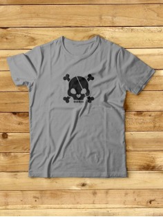 Футболка мужская с черепом базовая оверсайз с рисунком с надписью с принтом черепа