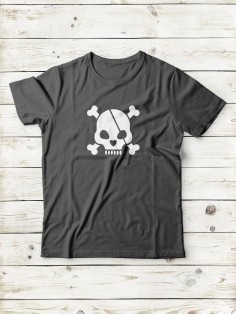 Футболка мужская с черепом базовая оверсайз с рисунком с надписью с принтом черепа