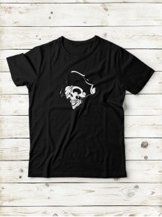 Футболка мужская с черепом базовая оверсайз с рисунком с надписью с принтом черепа