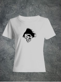 Футболка женская с черепом базовая оверсайз с рисунком с надписью с принтом черепа