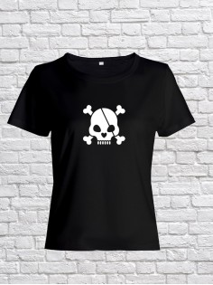 Футболка женская с черепом базовая оверсайз с рисунком с надписью с принтом черепа