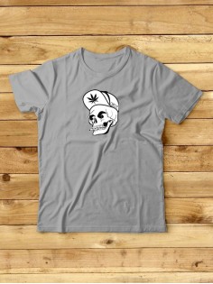 Футболка мужская с черепом базовая оверсайз с рисунком с надписью с принтом черепа
