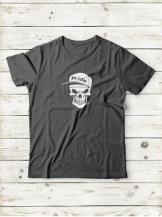 Футболка мужская с черепом базовая оверсайз с рисунком с надписью с принтом черепа