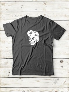 Футболка мужская с черепом базовая оверсайз с рисунком с надписью с принтом черепа