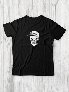 Футболка мужская с черепом базовая оверсайз с рисунком с надписью с принтом черепа