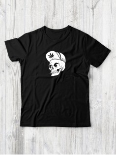 Футболка мужская с черепом базовая оверсайз с рисунком с надписью с принтом черепа