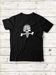 Футболка мужская с черепом базовая оверсайз с рисунком с надписью с принтом черепа