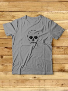 Футболка мужская с черепом базовая оверсайз с рисунком с надписью с принтом черепа