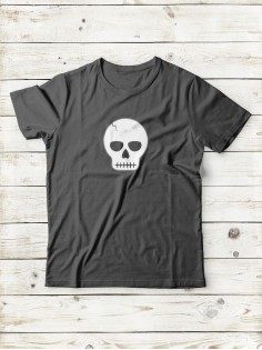 Футболка мужская с черепом базовая оверсайз с рисунком с надписью с принтом черепа