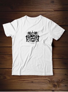 Футболка мужская с черепом базовая оверсайз с рисунком с надписью с принтом черепа