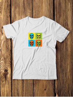 Футболка мужская с черепом базовая оверсайз с рисунком с надписью с принтом черепа