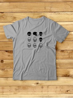 Футболка мужская с черепом базовая оверсайз с рисунком с надписью с принтом черепа